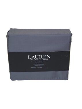 Lauren Ralph Lauren Dunham Sateen Queen Sheet Set Charcoal Gray 300 Thread Count